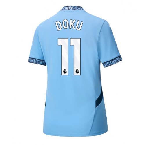 Fotbalové Dres Manchester City Jeremy Doku #11 Dámské Domácí 2024-25 Krátký Rukáv